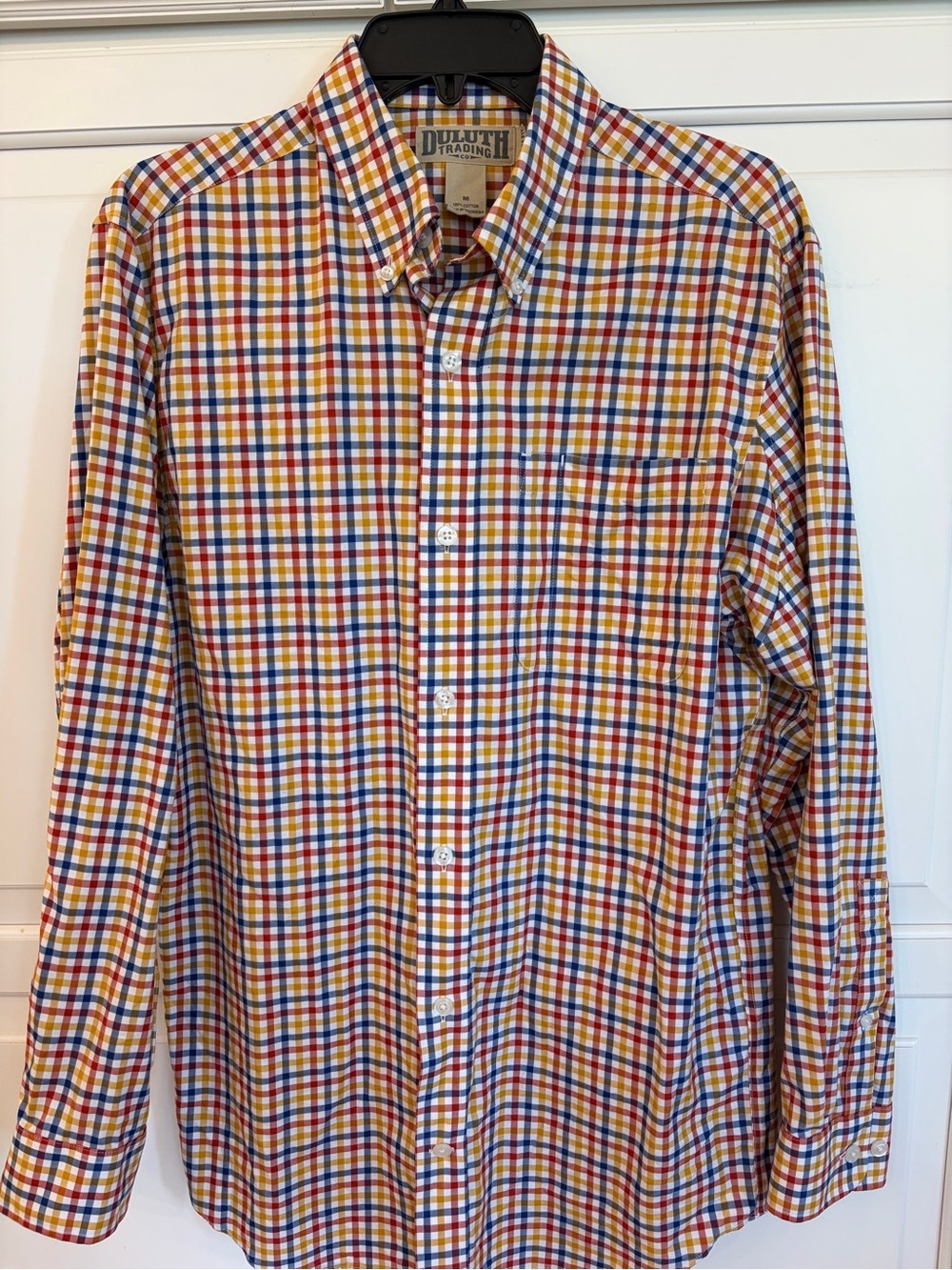 Duluth Trading Co Men's Multicolor Plaid Button-Down Shirt size medium trim